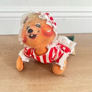 Annalee Bears Crawl Baby Bear Christmas Striped Pajamas 1992 Vintage‎ 11”